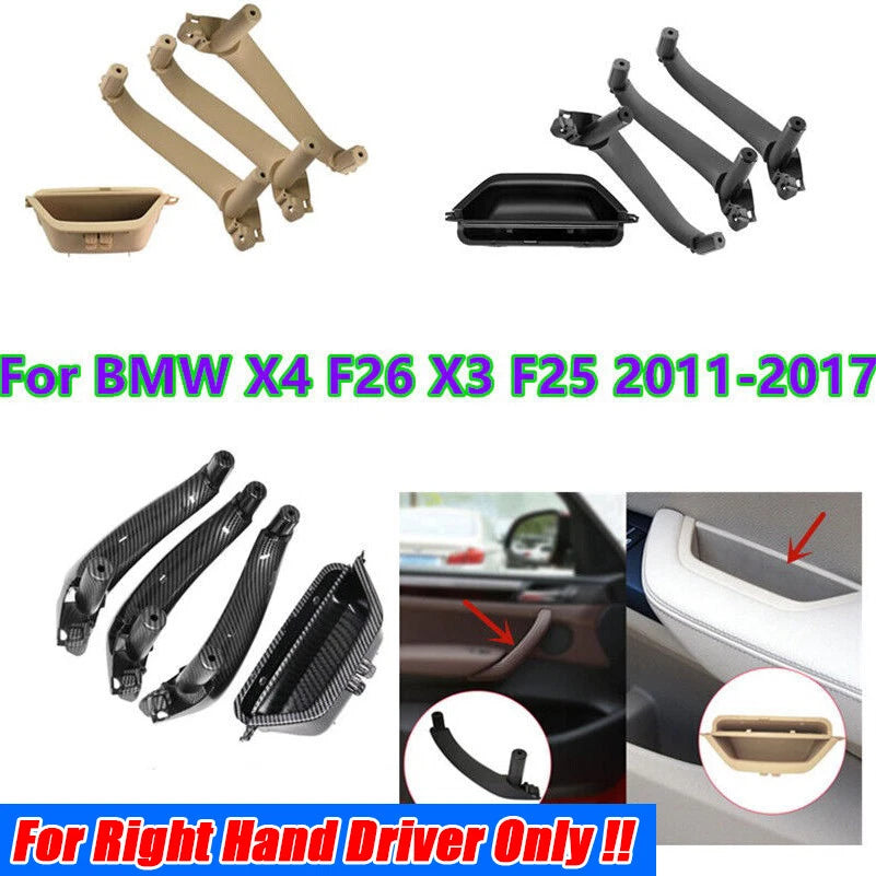 RHD Black Door Handle Pull Trim Cover for BMW X4 F26 X3 F25 (2011–2017)