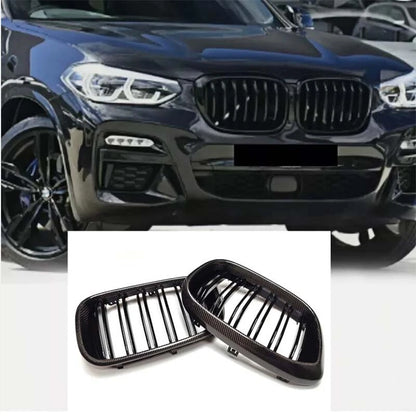 Real Carbon Fiber Front Bumper Grille Grill for BMW X3 G01 X4 G02 2018-2021