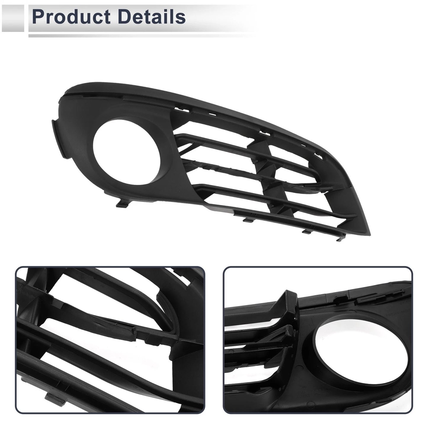 Front Right Fog Light Grill for BMW 528i 2014-2016 (1 Pc, Black)