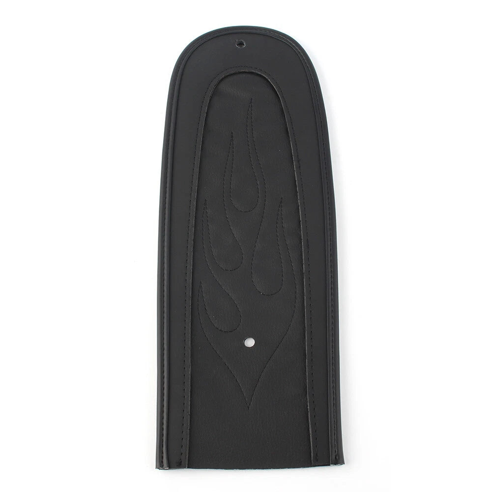 Black Flame Stitch Leather Rear Fender Bib for Harley Dyna (2006-2017)