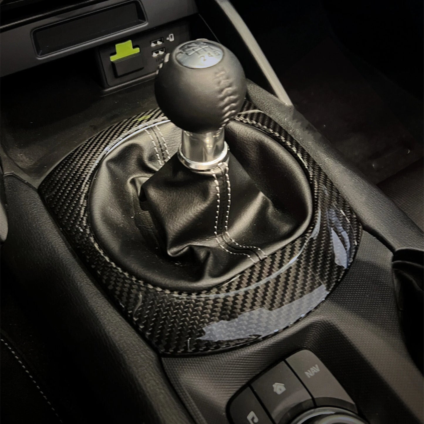 Center Gear Shift Panel Trim for Mazda MX-5 (2016-2025) Dry Carbon Fiber