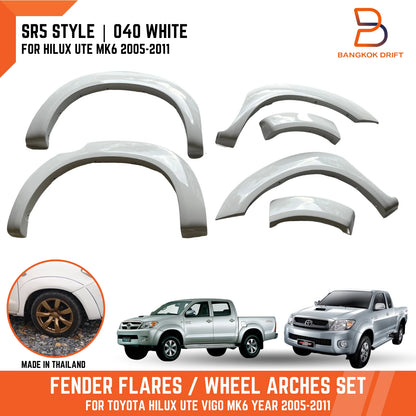 White Fender Flare Arch for Toyota Hilux Ute Vigo MK6 2005-2011 Double Cab