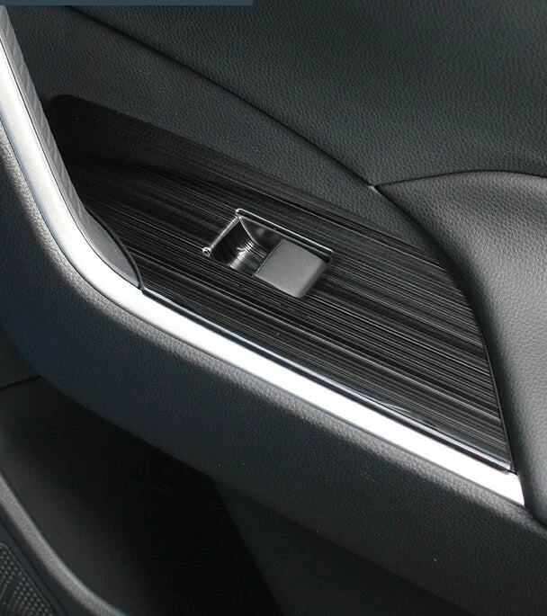 Window Lift Cover Trim for 2019-2023 Toyota RAV4 - Black Steel 4 x Pieces