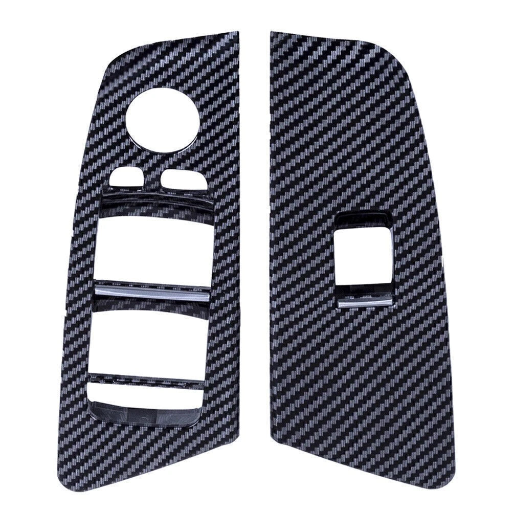 Carbon Interior Front Window Switch Lock Cover Trim for BMW 5 Series (2017-2023)