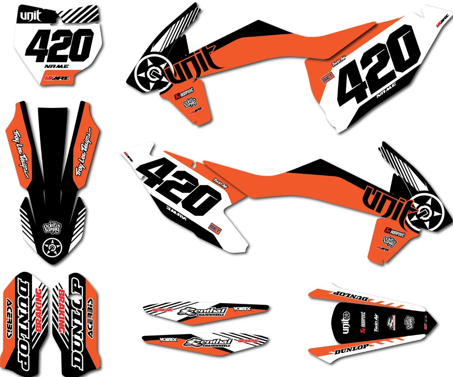 HUSH Style Sticker Kit for KTM SX 125 150 250 (2016-2018)