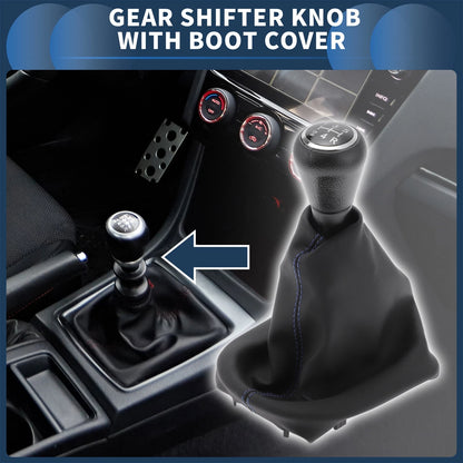 5 Speed Gear Shifter Knob & Cover for Peugeot 206 (2005-2008) Black Blue