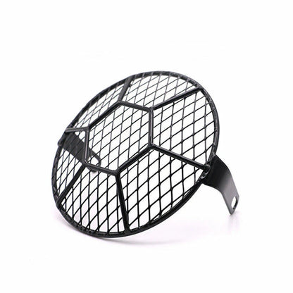 6.5" Headlight Mesh Grill Guard for Universal Motorcycle - Black Light Cover
