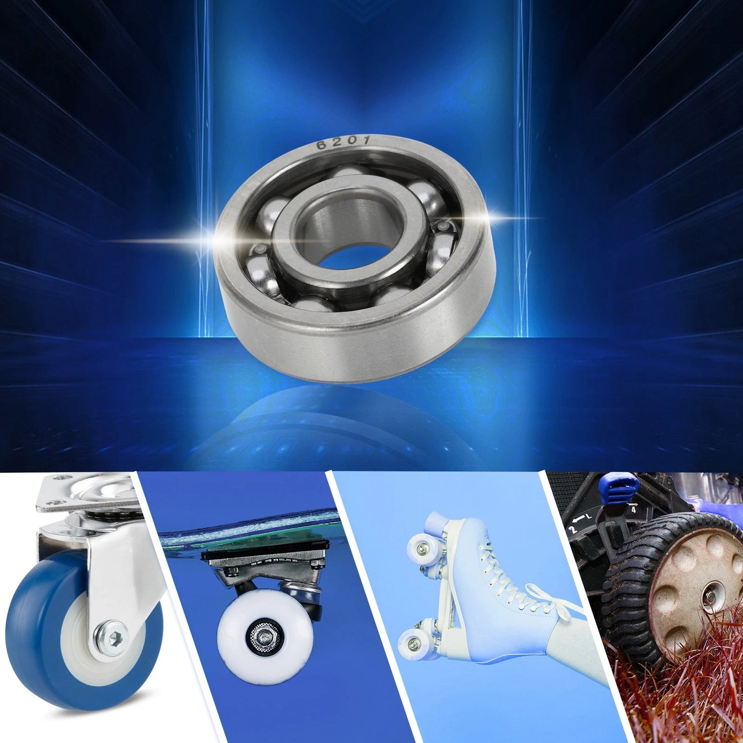 Deep Groove Ball Bearings 12x32x10mm for Scooter Skateboard Wheel