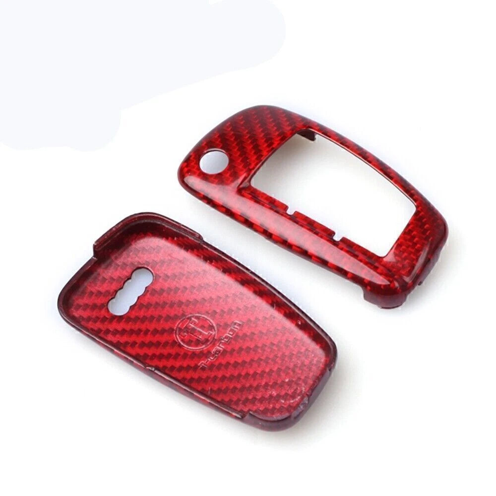 Red Carbon Fiber Key Fob Cover for Audi A3 A4 TT Q3 (2013-2020)