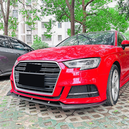 Bumper Spoiler Lip for Audi A3 S3 8V Sline (2017-2020) Carbon Look