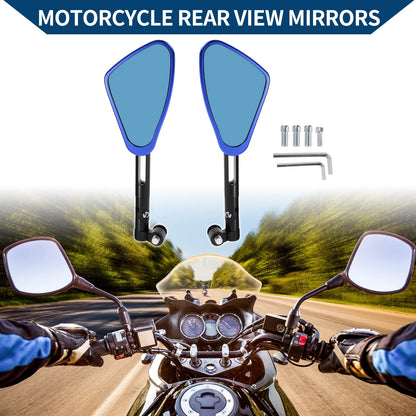 M8/M10 1 Rear View Mirrors Black Blue for Motorcycle