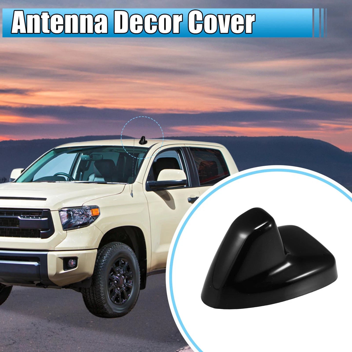 Shark Fin Antenna Roof Cover Trim Black for Toyota Tundra (2014-2021)