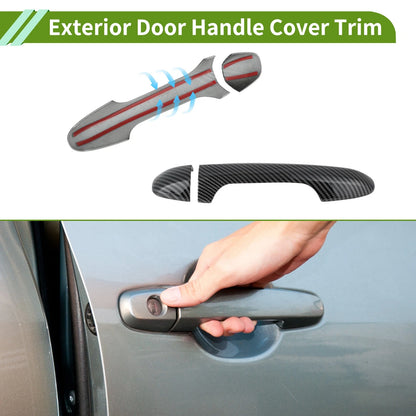 Carbon Fiber Black Exterior Door Handle Cover Trim for Toyota Highlander (15-19)