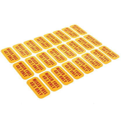 Mixed Fuel Only Stickers / Vinyl Decals 40:1 Gas Oil Mixture Can Labels