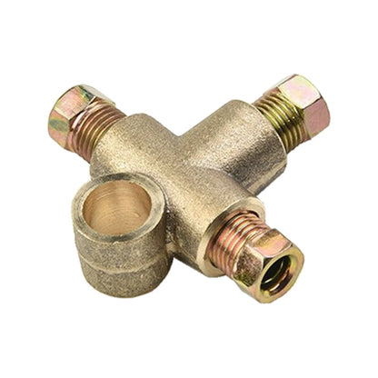 3 Way Brake T Piece Tee with 3 Male Nuts for Metric M10 Pipe Fitting