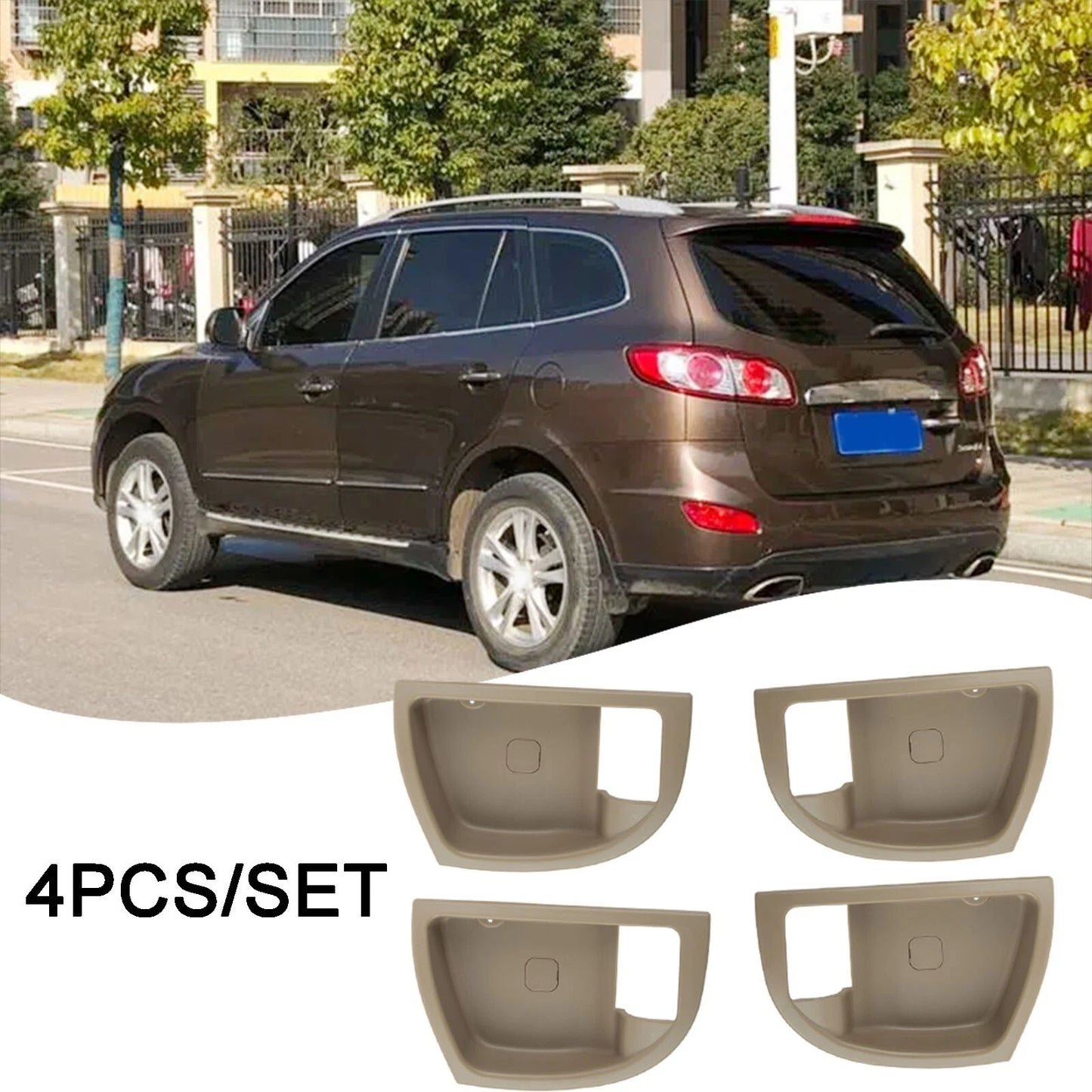 4Pcs Inside Door Handle Trim Cover for Hyundai Santa Fe (2007–2012)