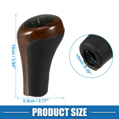6 Speed Automatic Transmission Gear Shift Knob for BMW Black Red Wood Pattern