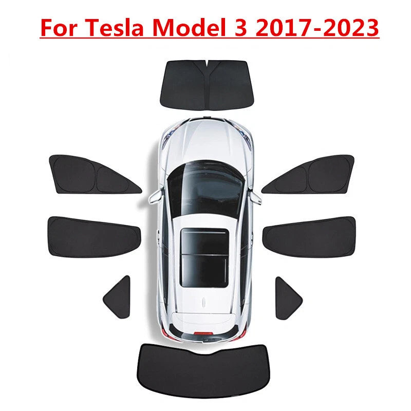 Side Window Glass Sunshade Light Shade Blind for Tesla Model 3 (2017–2023)
