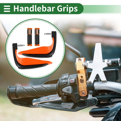 Hand Grips Cover Kit for Motorcycle Aluminum Orange Throttle & Bar