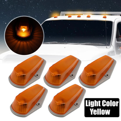 5 x Yellow LED Cab Marker Light Covers for Ford F-150 (1980-1997)
