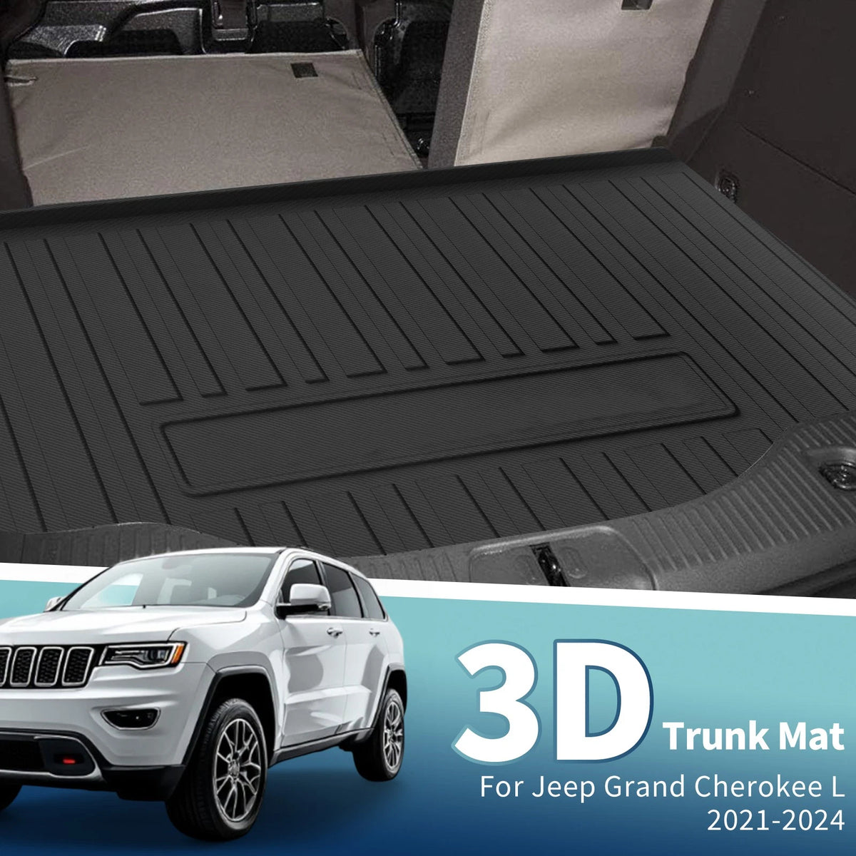 Cargo Liner Rear Trunk Mat for Jeep Grand Cherokee L (2021-2024)