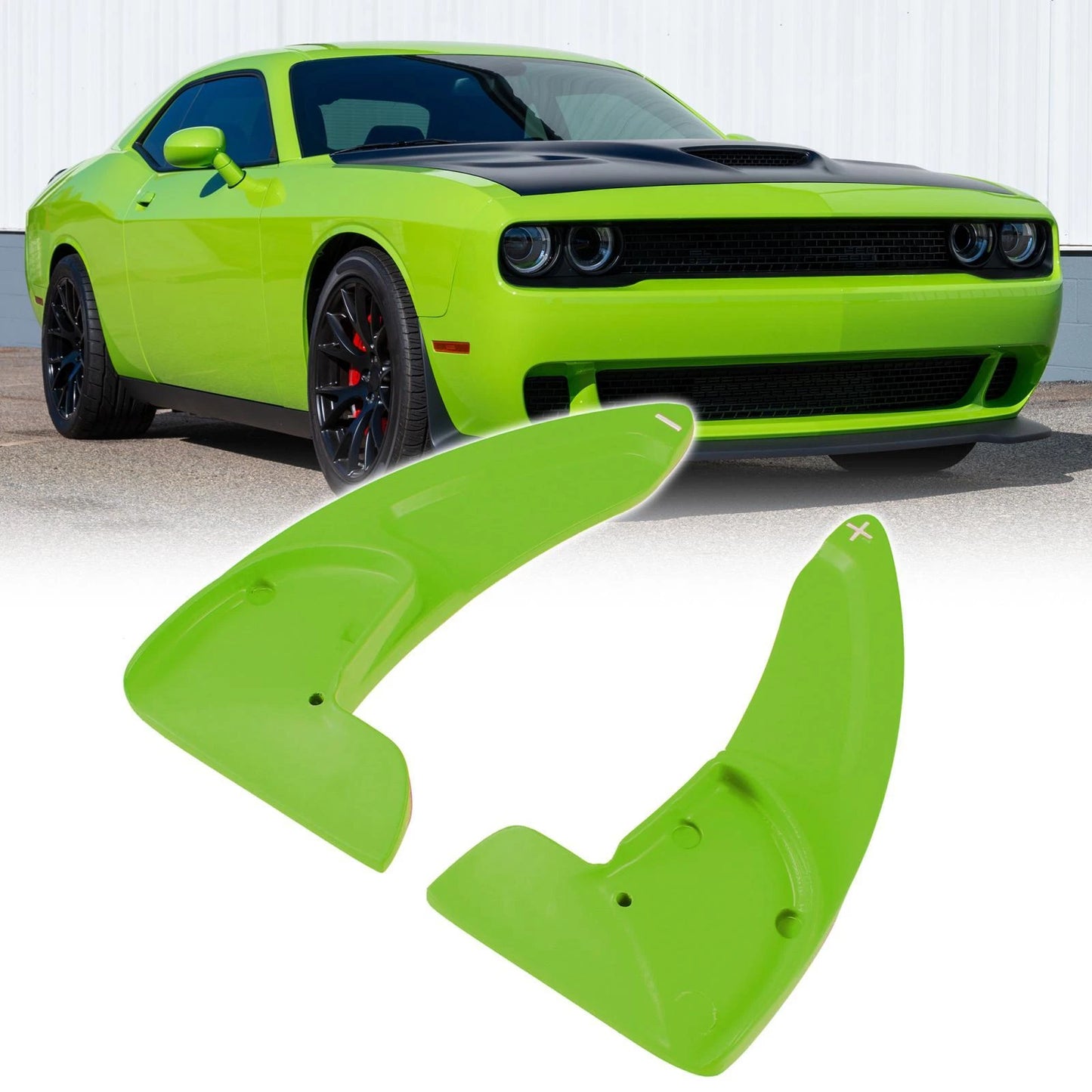 Pair Green Steering Wheel Paddle Shifter Cover for Dodge Charger Challenger