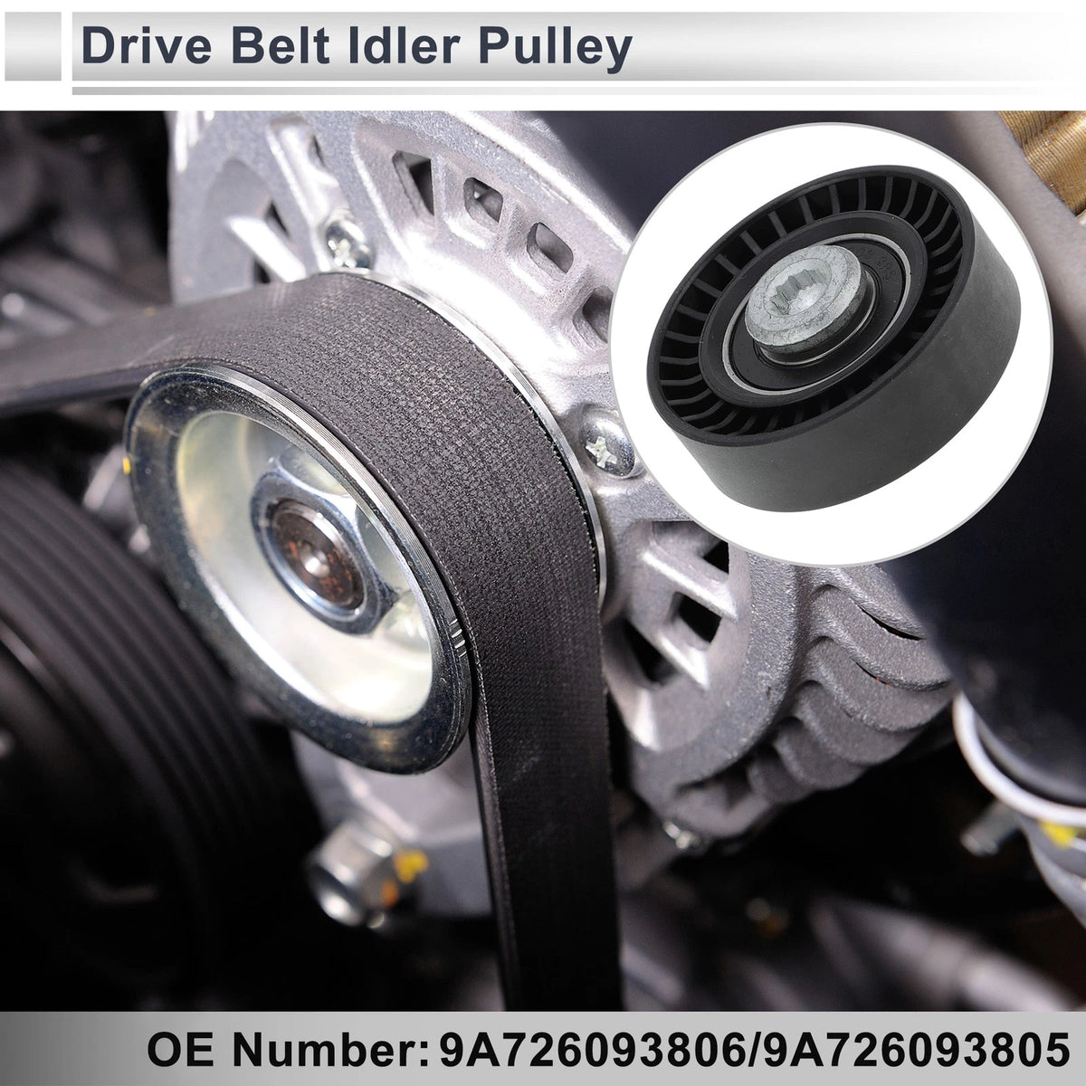 Drive Belt Idler Pulley 1 Pcs Black for Porsche Cayenne (2020 - 2024)