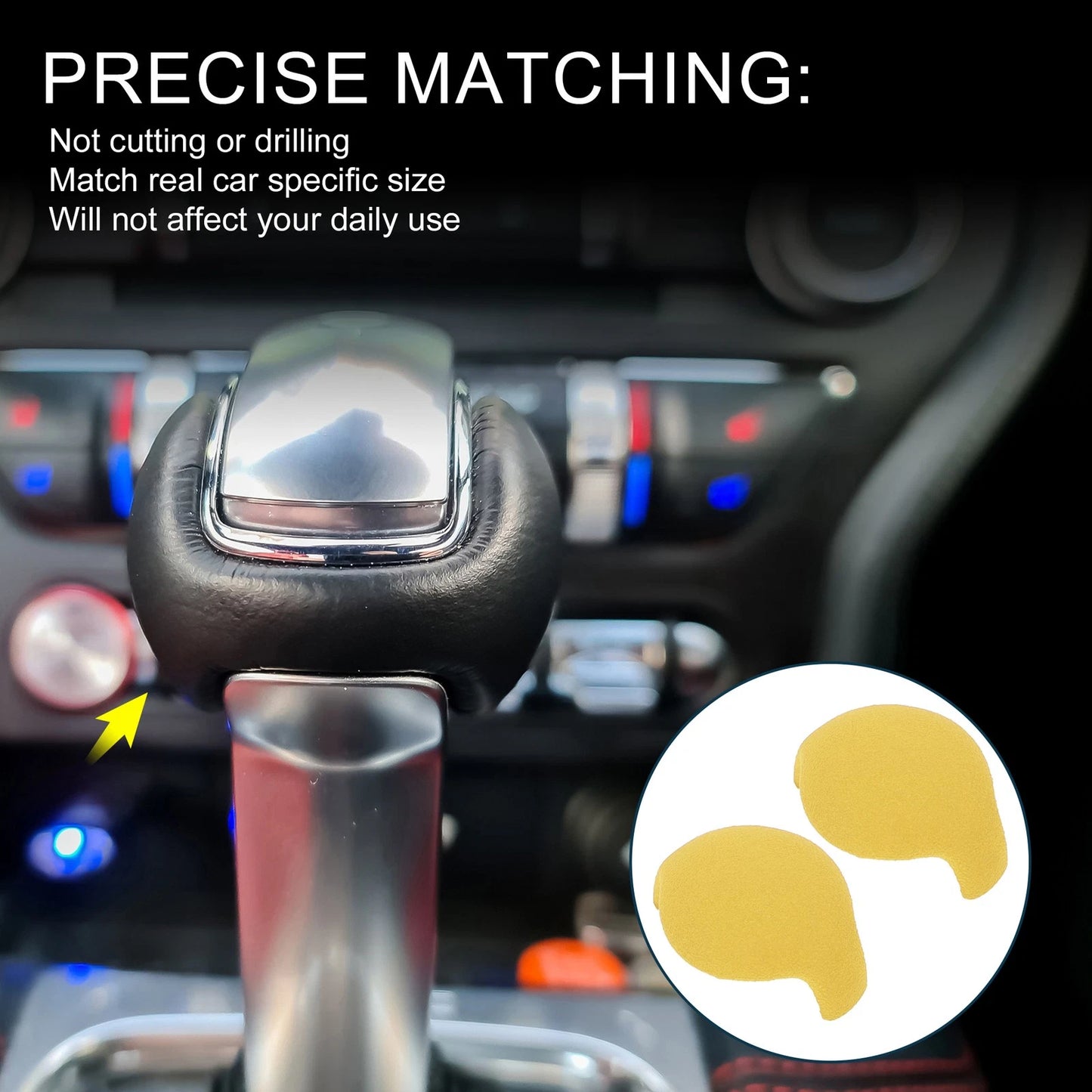 Yellow Gear Shift Knob Cover for Ford Mustang (2015-2021)
