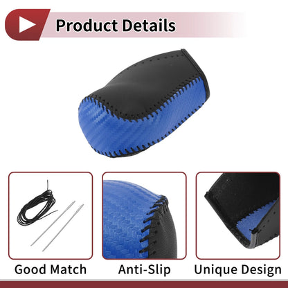 Car Gear Shift Knob Cover 1 Pc for Toyota Corolla (2014-2018) Blue Faux Leather
