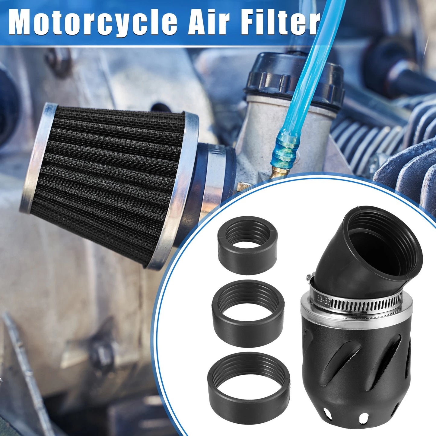 Air Filter 26/35/42/48mm ID 140x70mm for Universal Motorbike