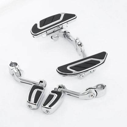 Long Angled Floorboards & Footpegs for Harley Touring (1993 - 2025)