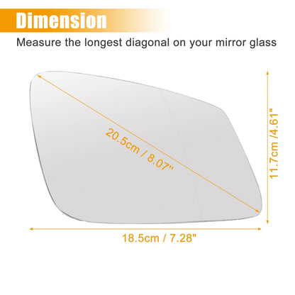 Right Side Heated Mirror Glass for BMW 5 Series (2011-2017)