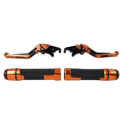 Orange Brake Clutch Levers & Handlebar Grips Set for Benelli TRK502 TRK251 BN302S