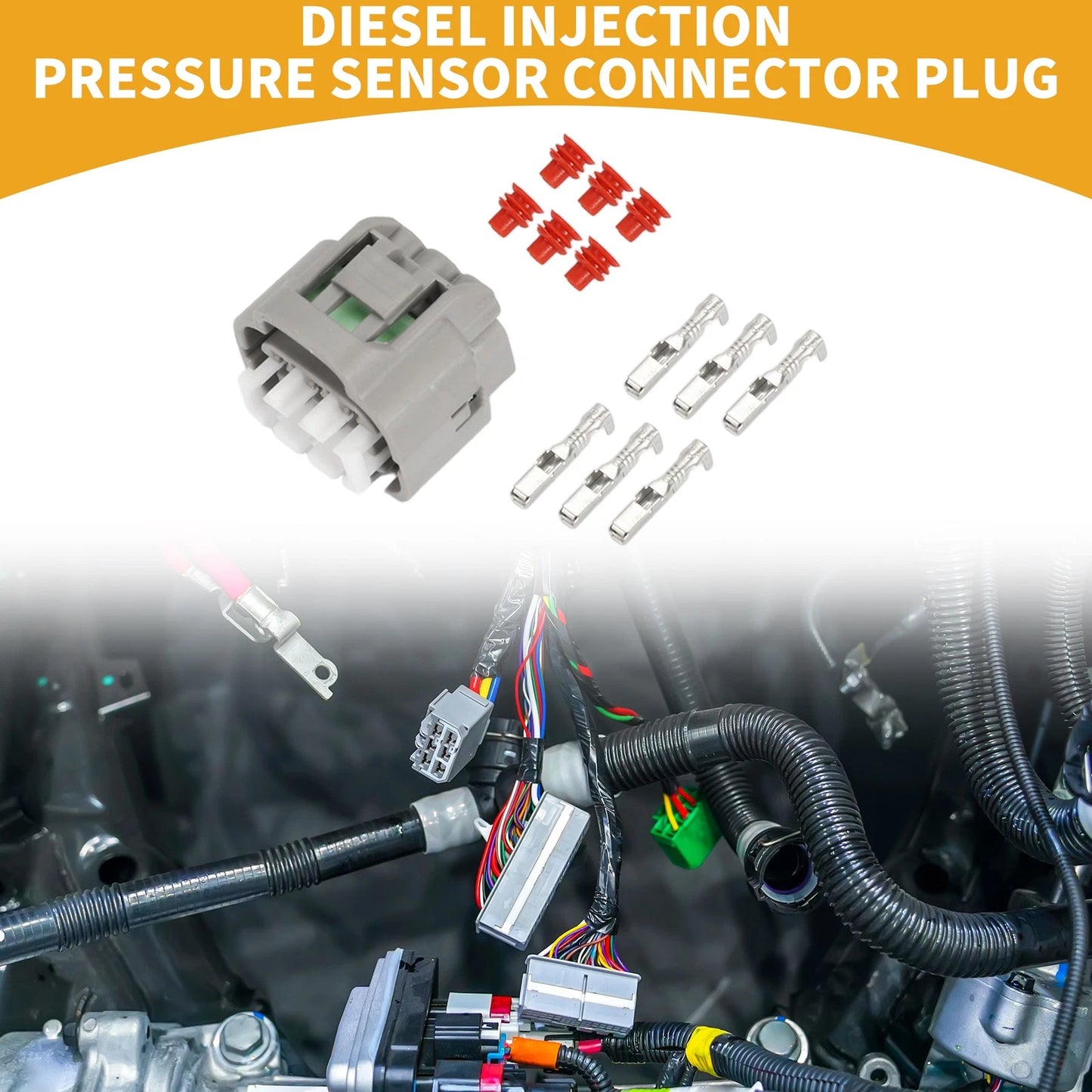 6 Pin Diesel Injection Pressure Sensor Connector Plug for Toyota