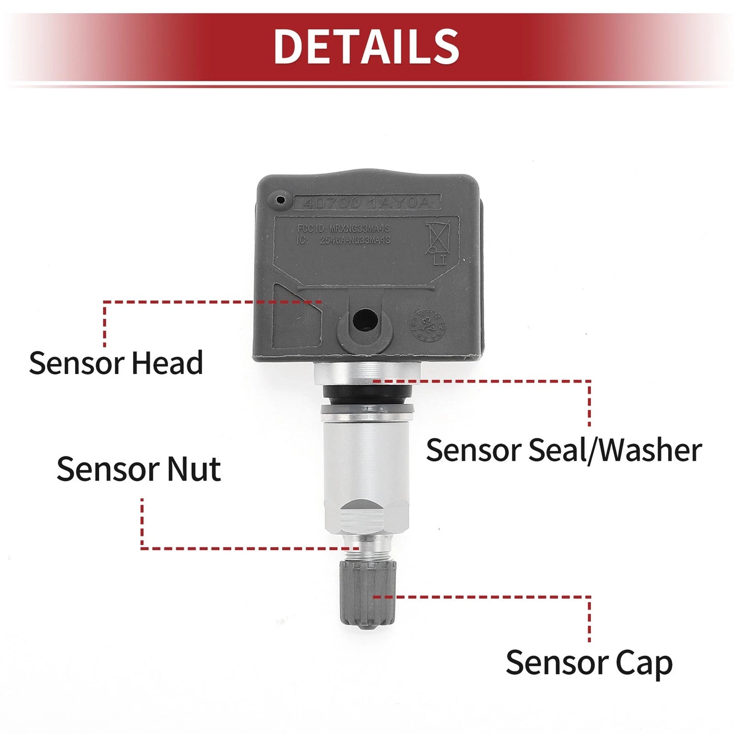 Tire Pressure Sensor 433MHz for Infiniti G37 (2008-2013) 1 x