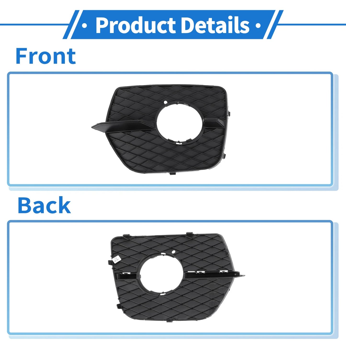 Front Left Fog Light Grill for BMW X6 2008-2014 (1 x Black)