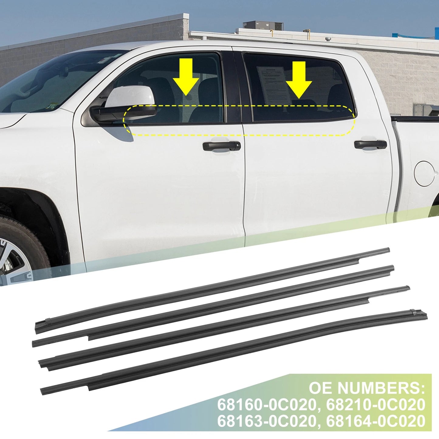 4pcs Window Weatherstrip Door Seal for Toyota Sequoia (2008-2022)