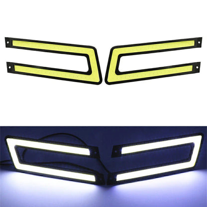 White COB DRL LED Daytime Running Lights for Universal Car Fog Lamp