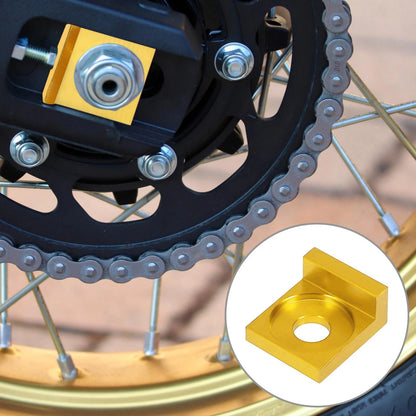 Chain Adjuster Block Gold Tone / 2 x 12mm Hole Dia / Chain Adjuster Block for Motorcycle