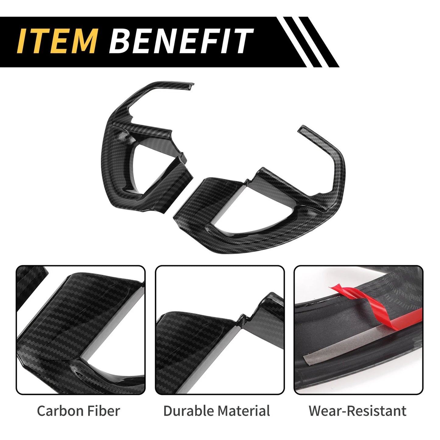 Carbon Fiber Steering Wheel Cover Trim for Toyota Tundra (2022-2024)