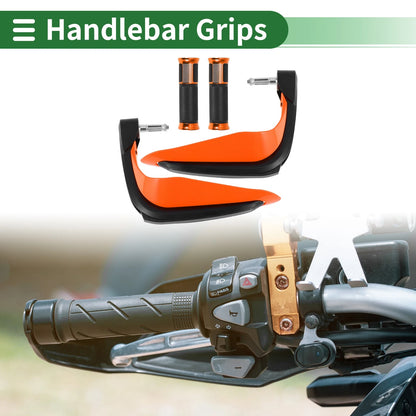 Hand Grips Cover Kit for Motorcycle Aluminum Orange Throttle & Bar