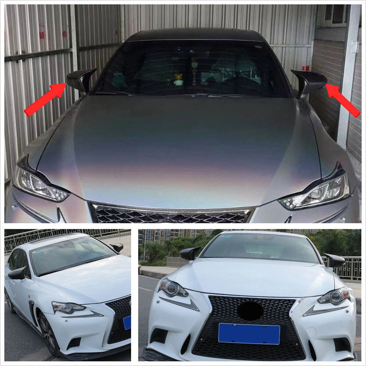 Gloss Black Side Mirror Cap Covers for 2014-2020 Lexus IS200 IS300 IS350