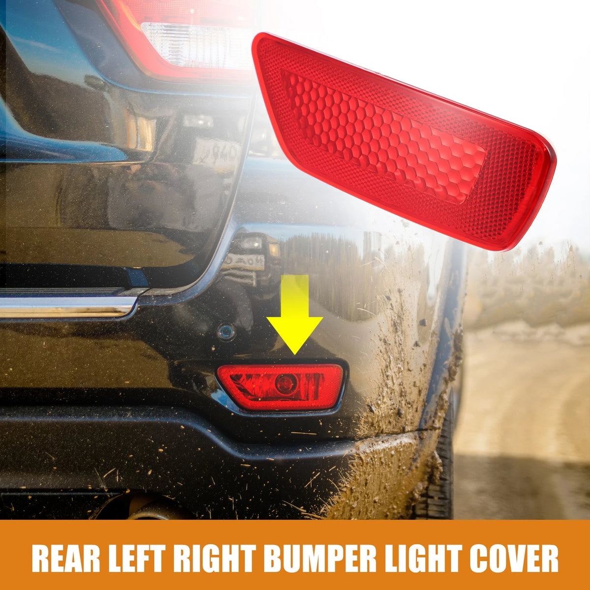 Rear Right Bumper Reflector Light Cover for Jeep Grand Cherokee (2011-2021)