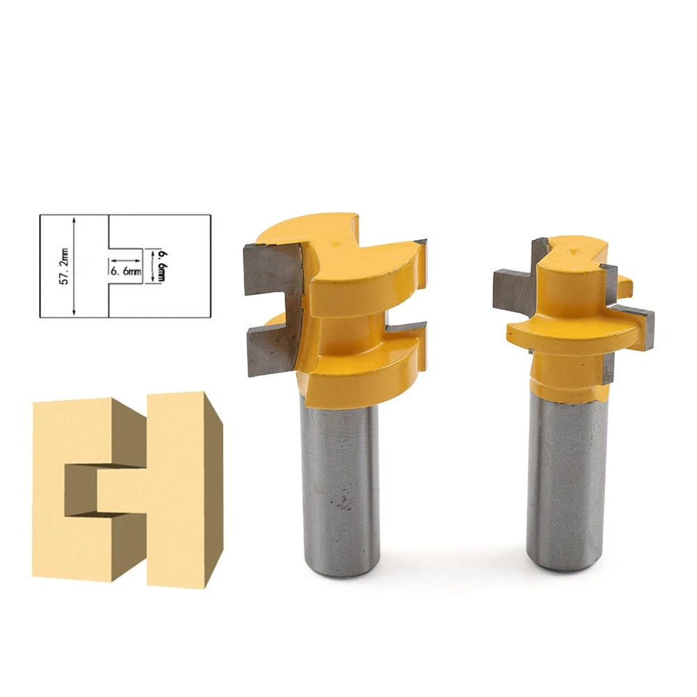 2 x 1/2" Shank Mini Tongue & Groove Router Bits for Woodworking (No Year)