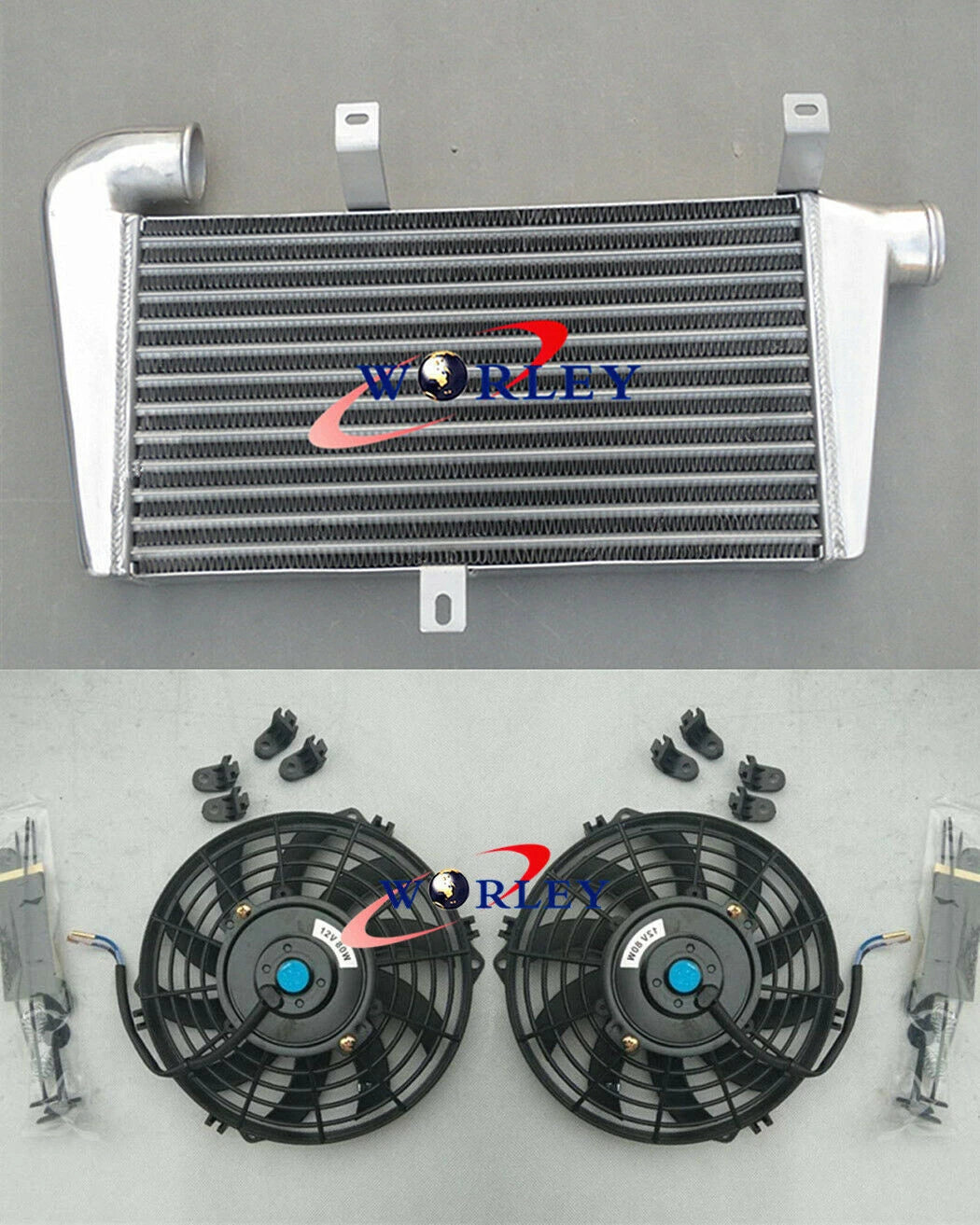 Universal 60mm Aluminum FMIC Turbo Intercooler Core 465x250x52mm + Fans