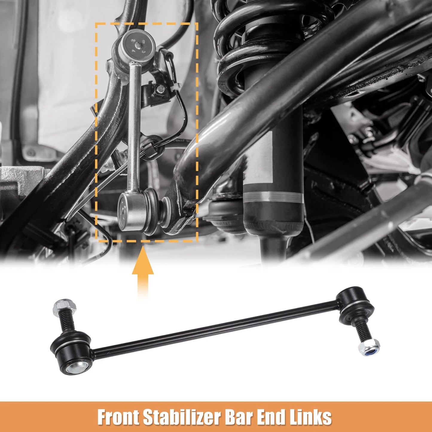 2 x Front Stabilizer Sway Bar Links for Fiat 500X, Jeep Compass (2016-2019)