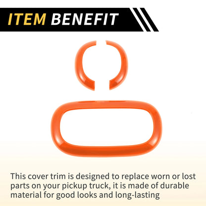 Orange Front Rear Roof Reading Light Trim Covers for Jeep Wrangler (2007-2018)
