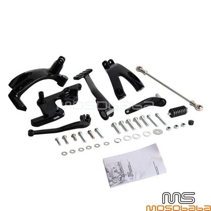 Black FootPeg Forward Controls Kit for Harley Softail (2018-2023)