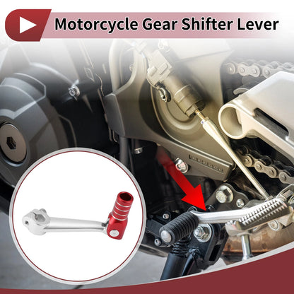 Folding Motorcycle Gear Shifter Lever for Bosuer M5 Silver Tone Red