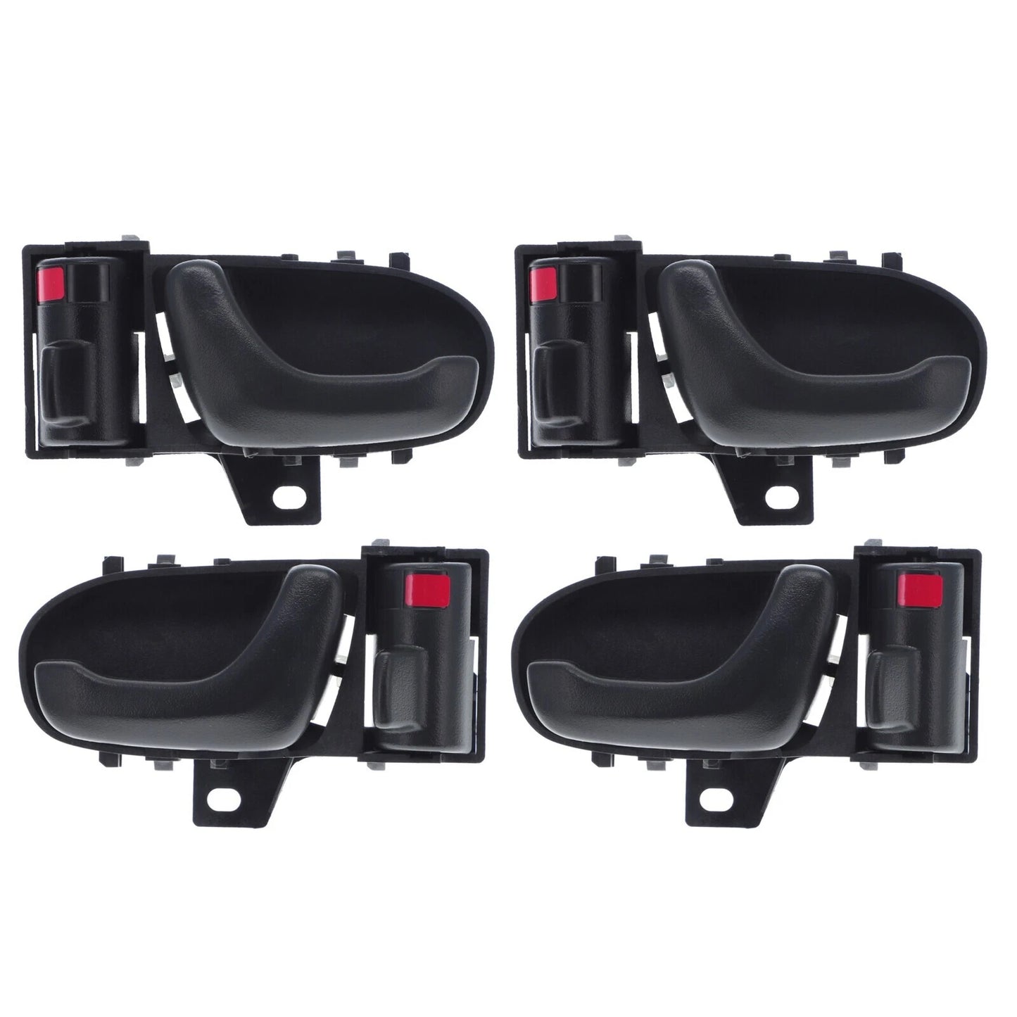 Door Handle Inner Set of 4 for Holden Barina MH (1991-1999) Black Front Rear